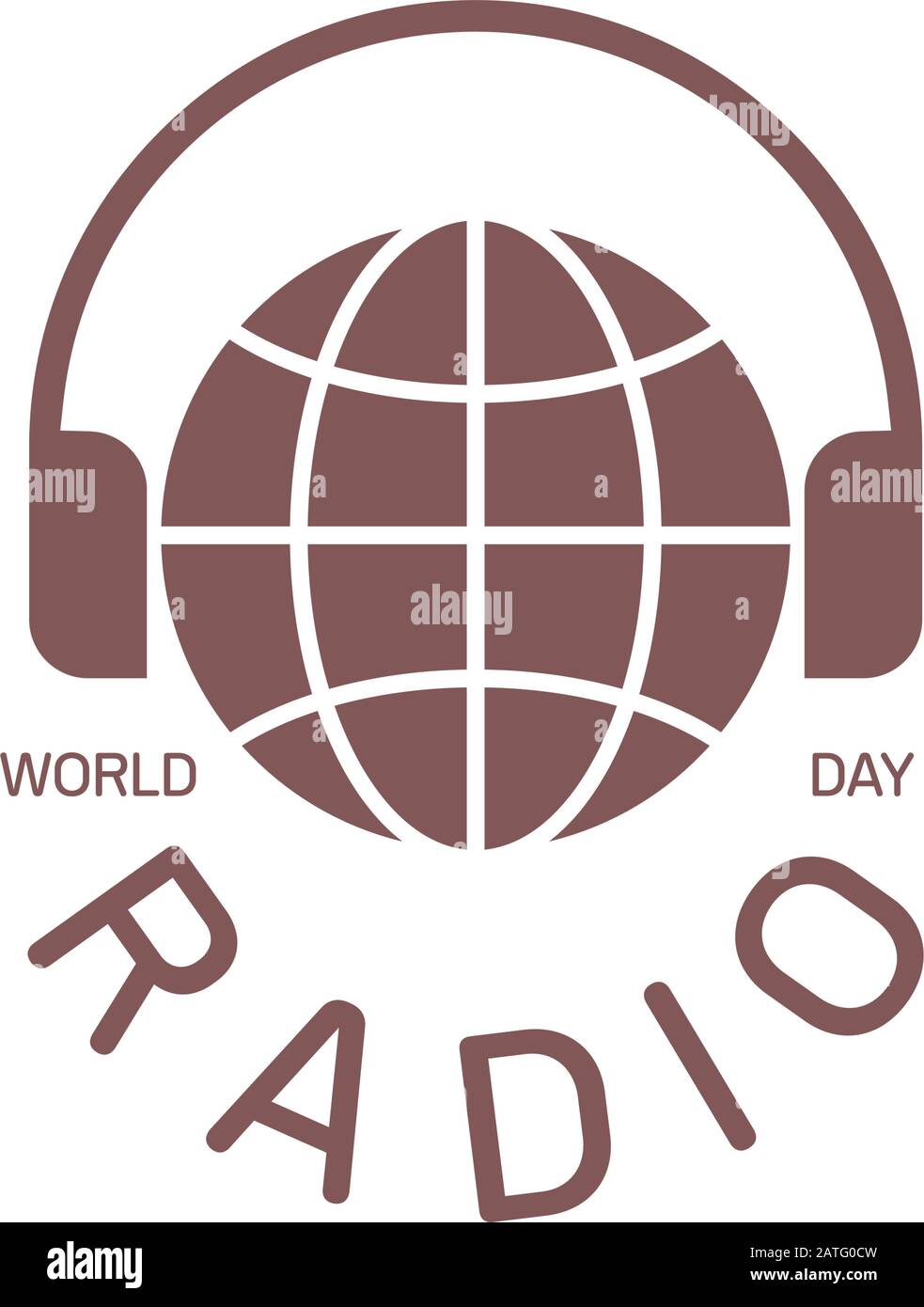 logo design of World radio day for poster, banner or any design Stock Vector