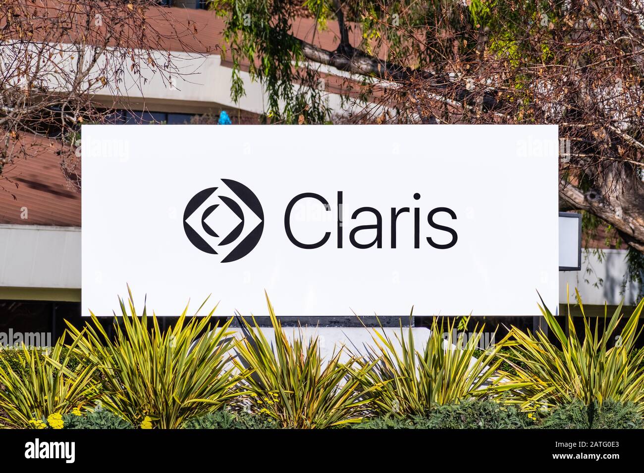 Jan 30 2020 Santa Clara / CA / USA - Claris headquarters in Silicon Valley; Claris International Inc. (formerly FileMaker Inc.,) is a computer softwar Stock Photo