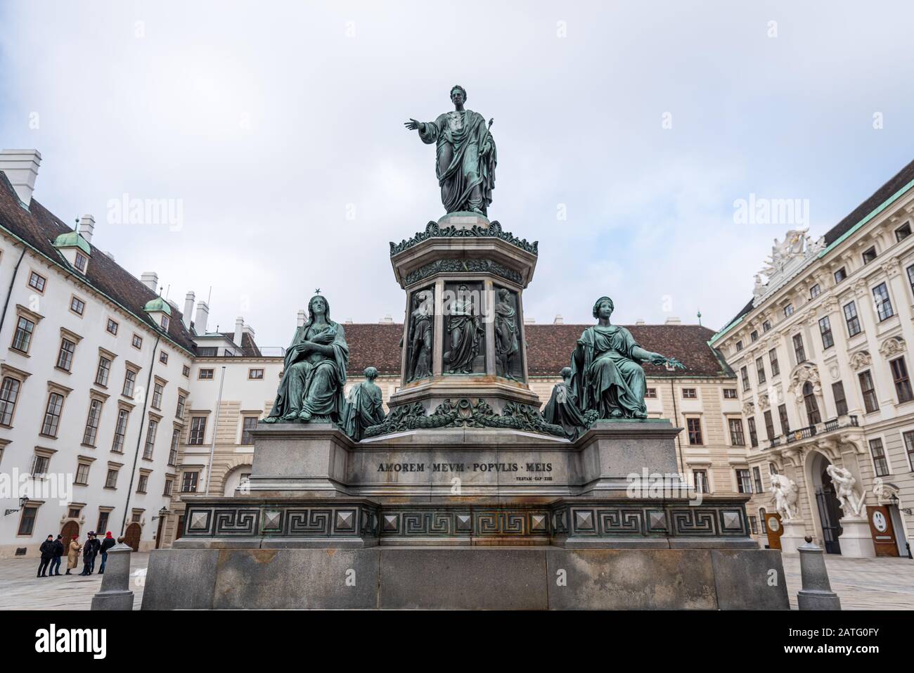 Emperor Franz I statue, Hofburg Palace, Vienna, Austria Stock Photo
