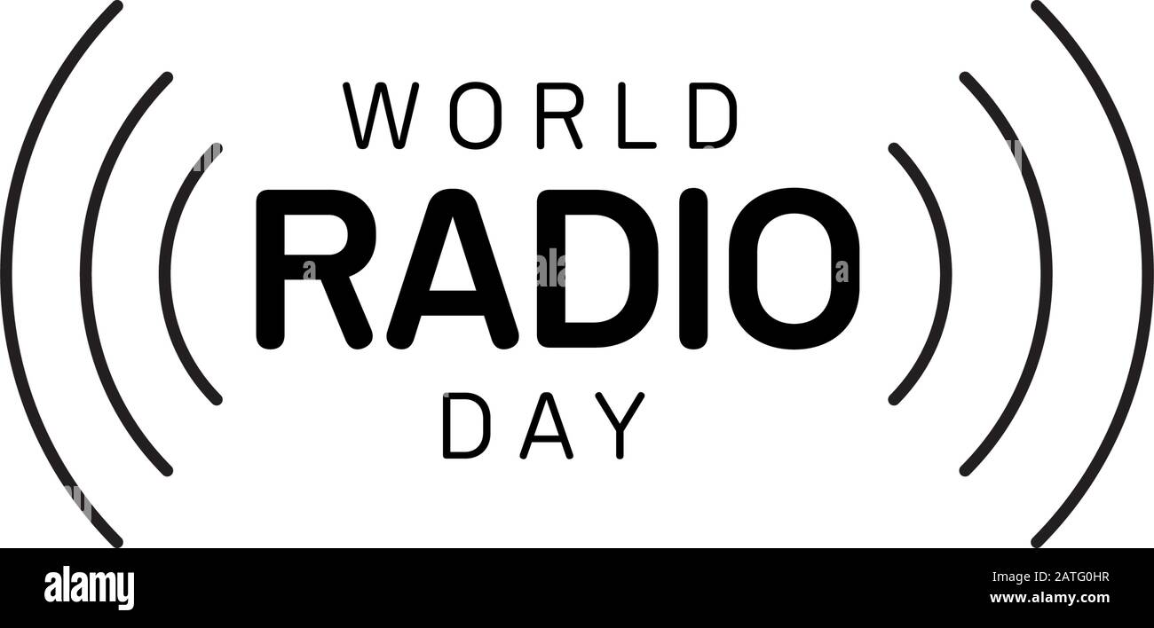 logo design of World radio day for poster, banner or any design Stock Vector