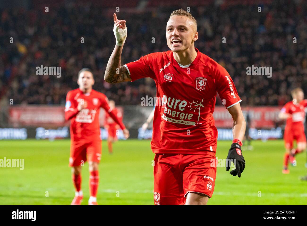 1 february 2020 Enschede, The Netherlands Soccer FC Twente v Sparta L-R  Calvin Verdonk of FC Twente, Noa Lang of FC Twente scores 2-0 Stock Photo -  Alamy