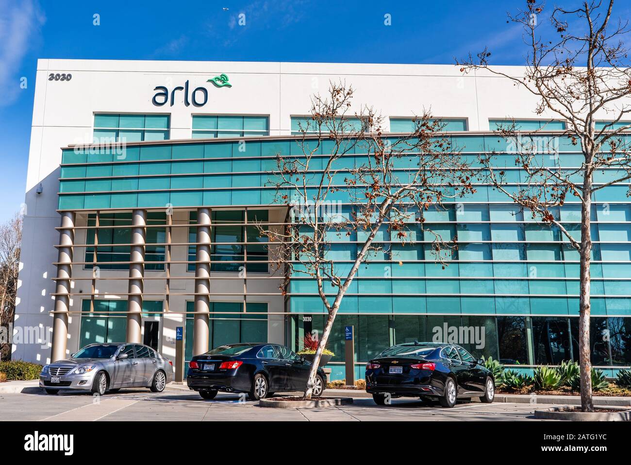 Jan 31, 2020 San Jose / CA / USA - Arlo Technologies headquarters in Silicon Valley; Arlo Technologies, Inc is a home automation company, which makes Stock Photo
