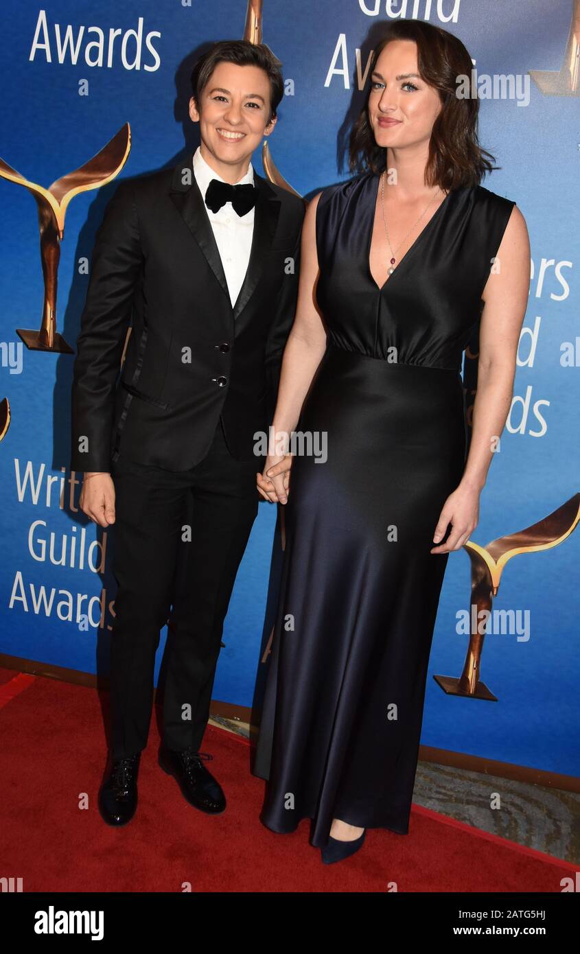 Beverly Hills, California, USA 1st February 2020 Writer Nina Fiore (L) and guest attend the 2020 Writers Guild Awards West Coast Ceremony on February 01, 2020 at The Beverly Hilton Hotel in Beverly Hills, California, USA. Photo by Barry King/Alamy Stock Photo Stock Photo