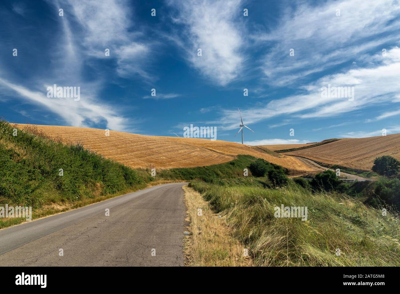 Rural landscape near Genzano di Lucania, Potenza, Basilicata, Southern Italy, at summer. Stock Photo