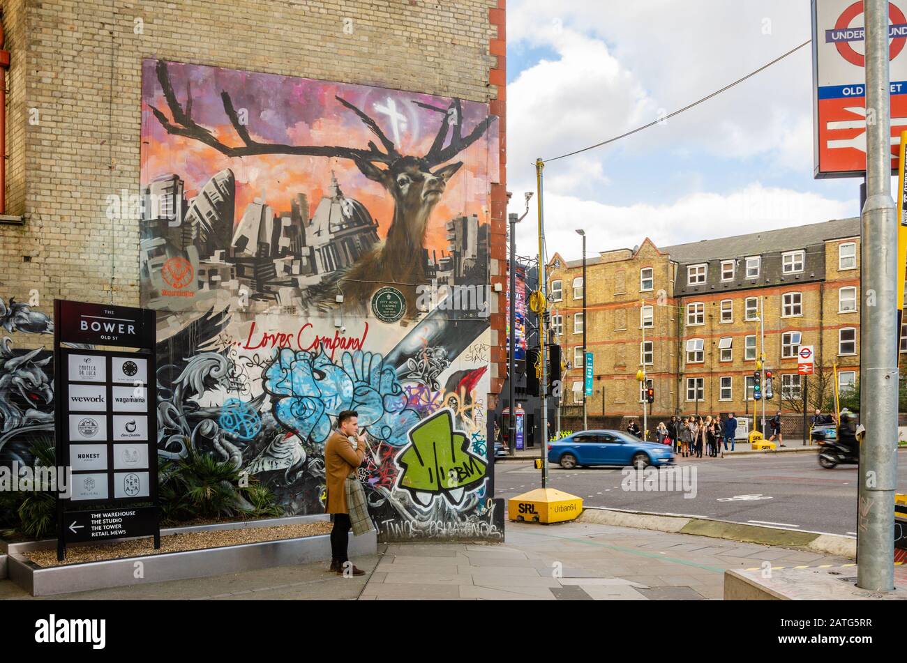 London borough hackney road sign hi-res stock photography
