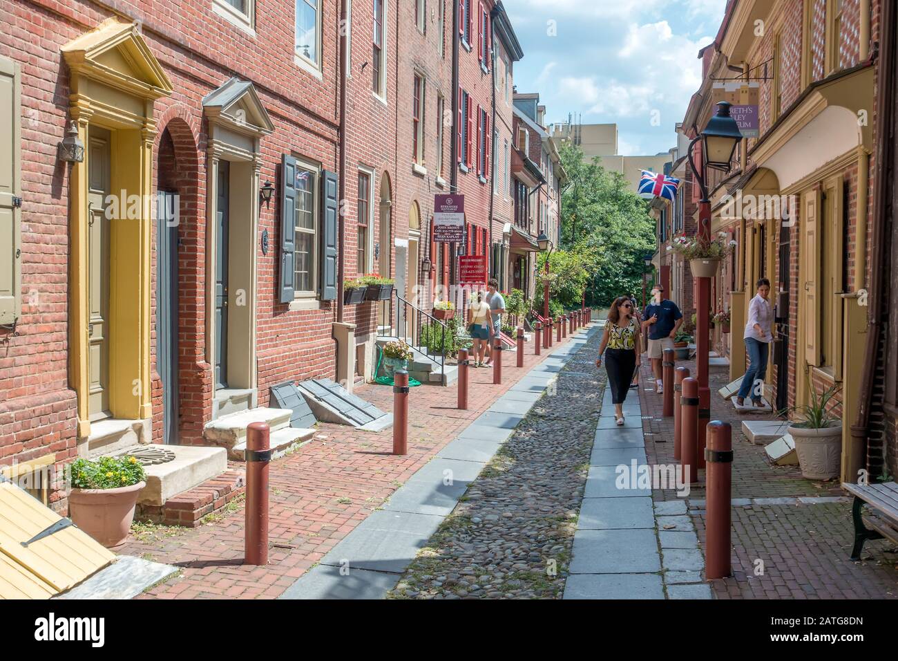 Elfreth's Alley in Philadelphia, Pennsylvania, USA Stock Photo