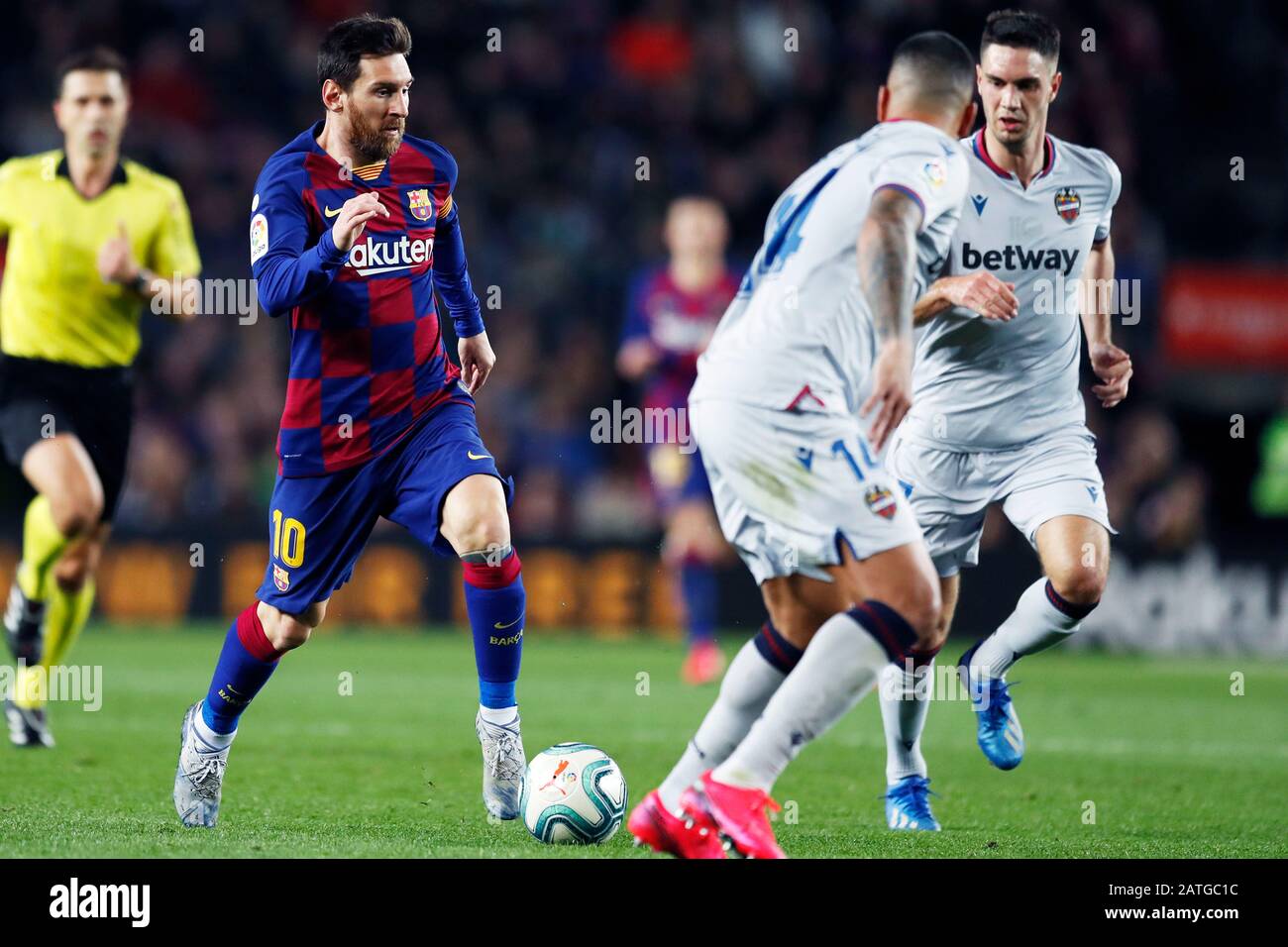 Barcelona, Spain. Credit: D. 2nd Feb, 2020. Lionel Messi (Barcelona