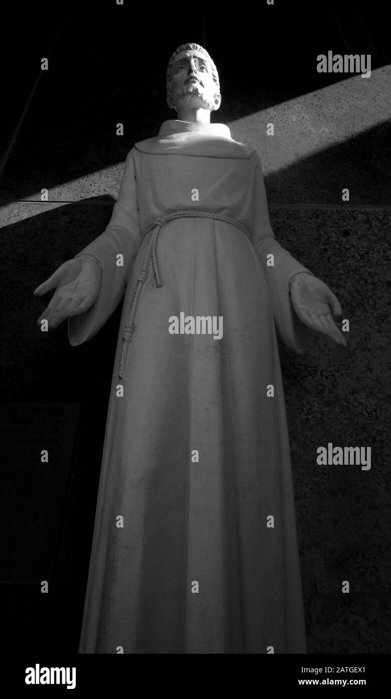 A statue of Saint Francis of Assisi at the Cathedral Basilica of St