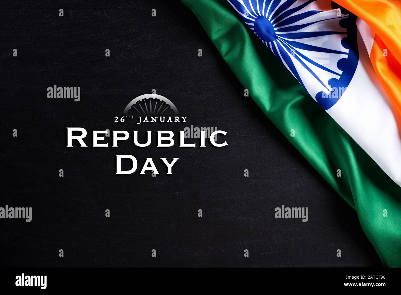 Indian republic day concept. Indian flag with the text Happy ...