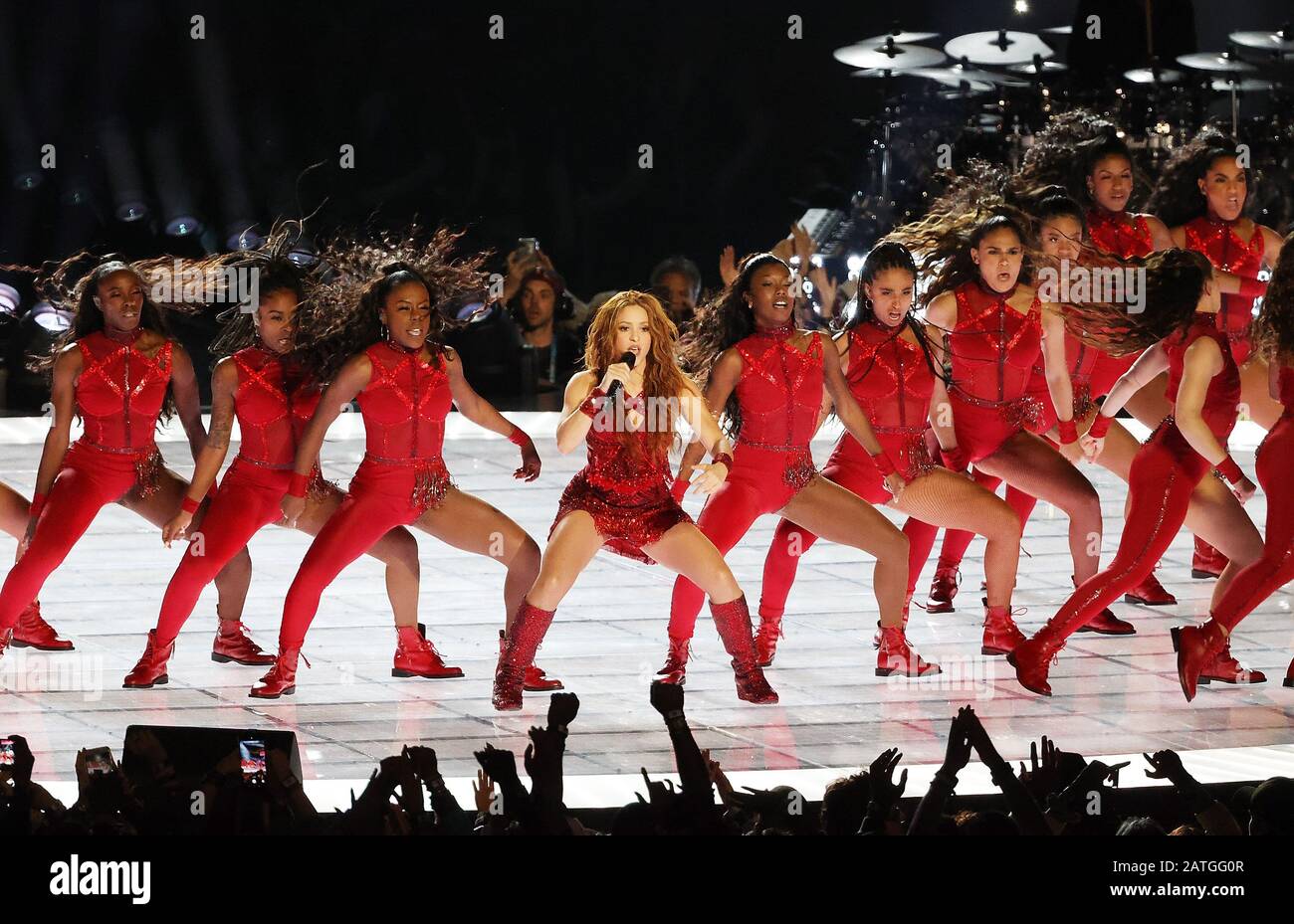 MIAMI, FLORIDA - FEBRUARY 02: Shakira performs onstage during the Pepsi