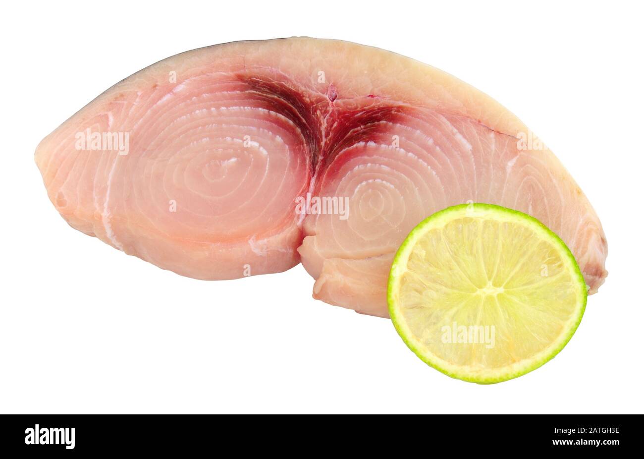 Fresh raw swordfish loin steak isolated on a white background Stock Photo