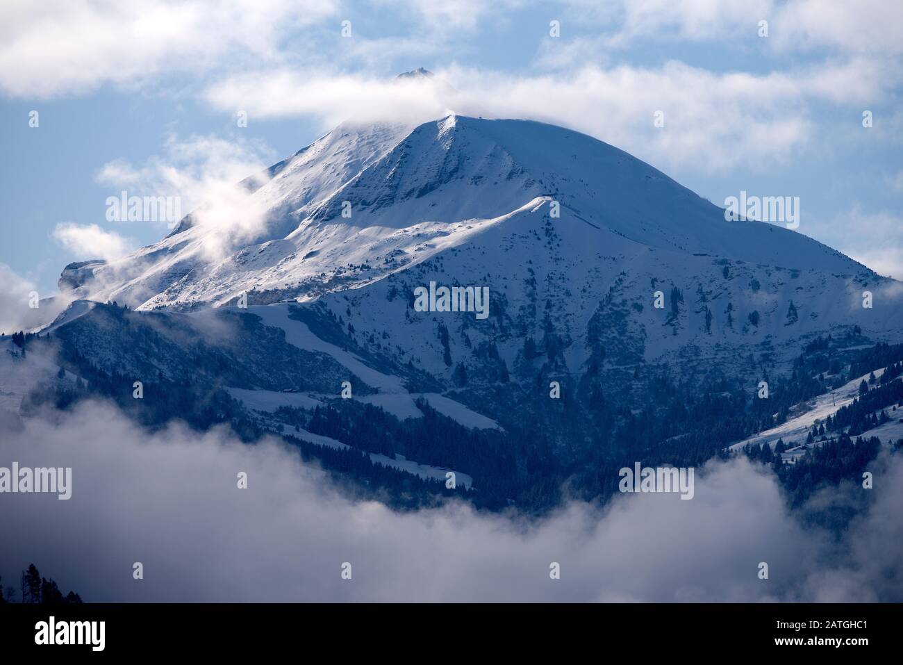 France, Haute-Savoie (74), Alps, mountains and clouds Stock Photo