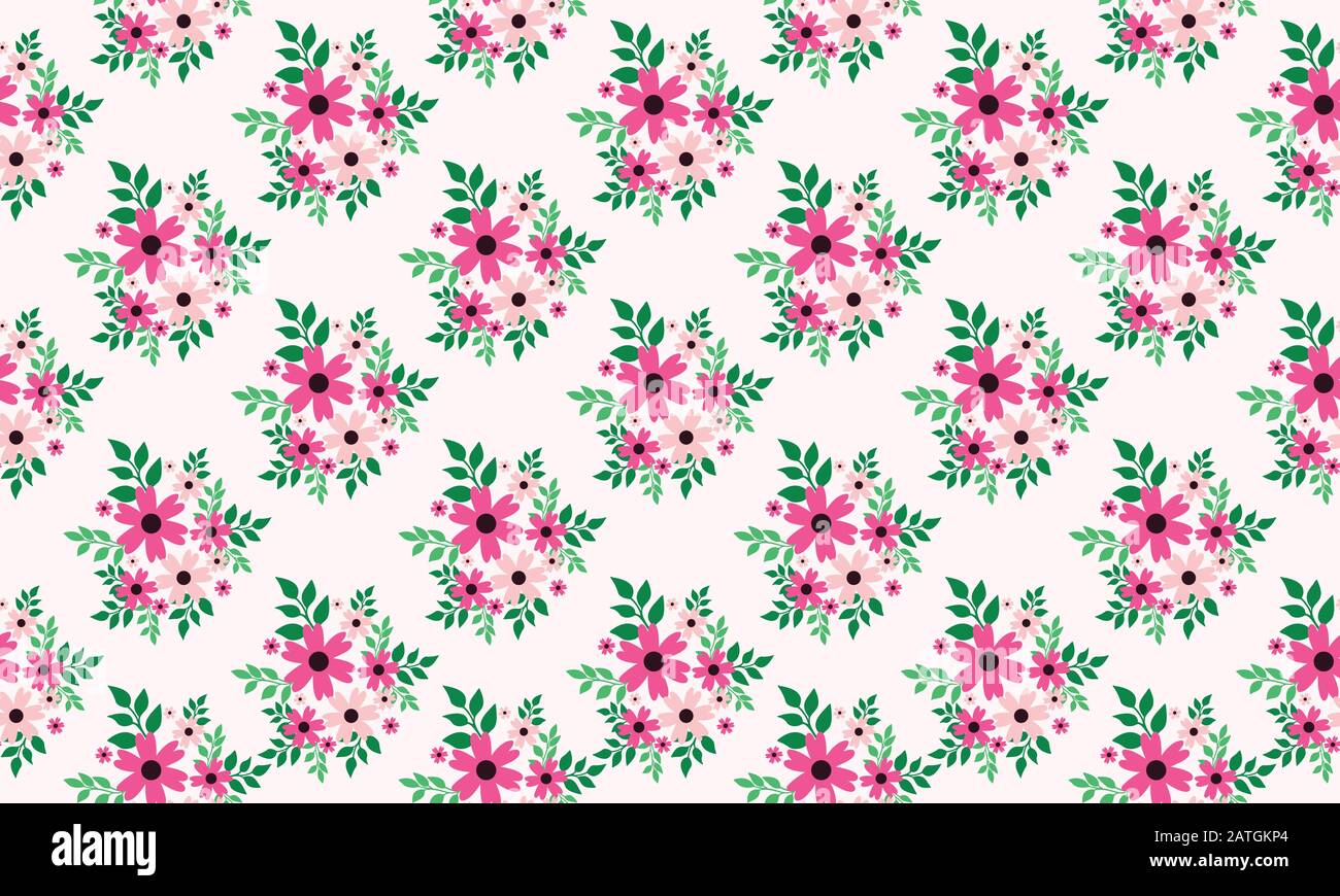 Unique Wallpaper For Valentine With Cute Pink Floral Pattern Background Design Stock Vector Image Art Alamy