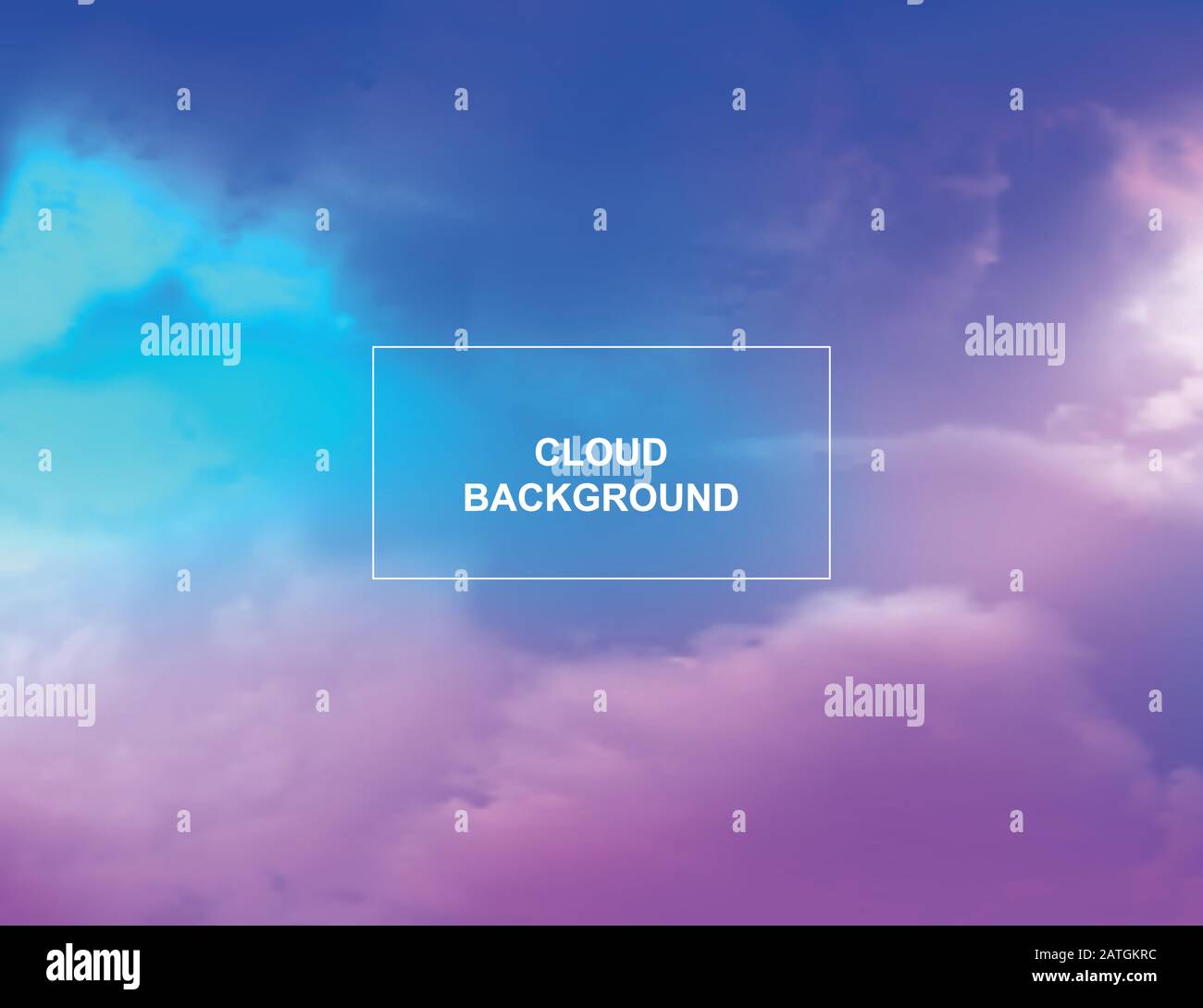 Neon Cloud Abstract background. Realistic clouds on bright vibrant sky