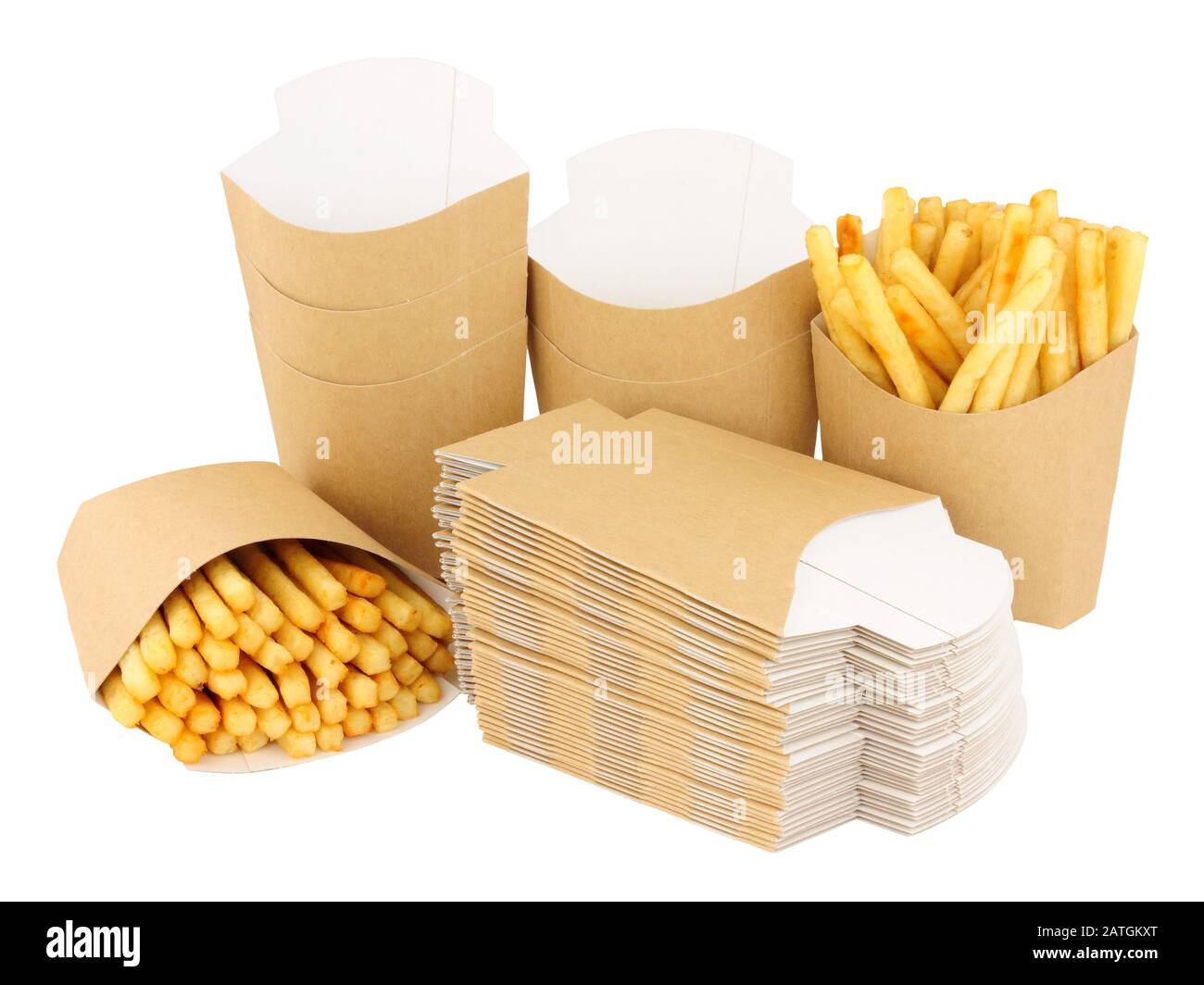 French fries in paper box to go Stock Photo - Alamy