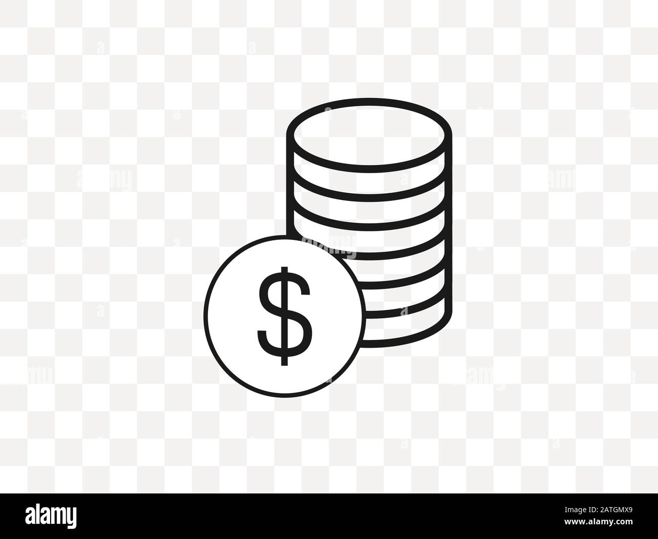 Coins stack, money icon. Vector illustration, flat design. Stock Vector