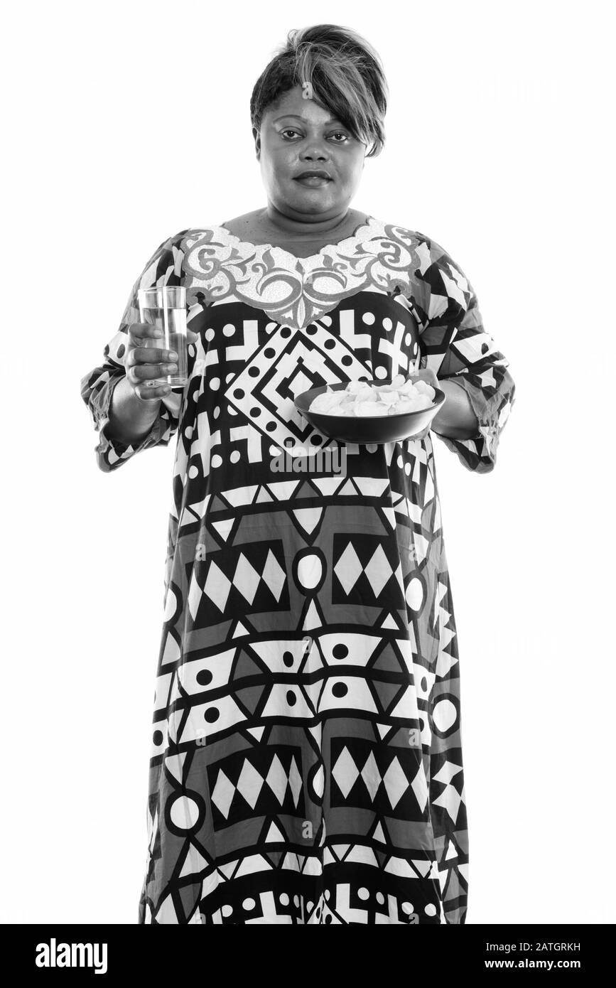 Unhealthy food fat woman Black and White Stock Photos & Images - Alamy
