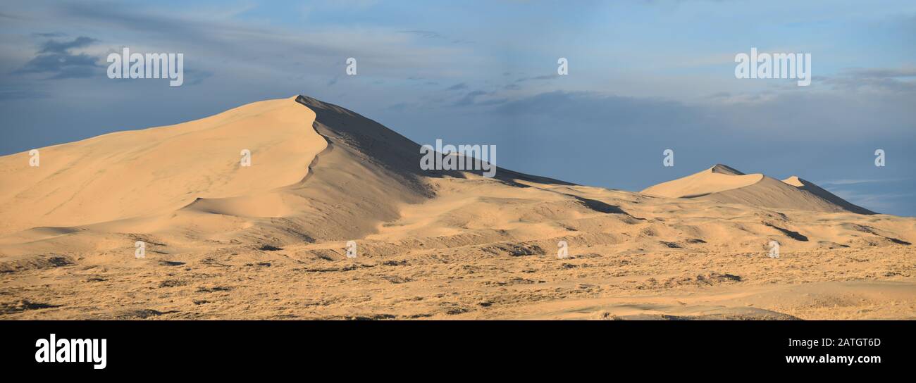 Large sand dunes in California's Mojave Desert called Kelso Dunes. Located inside Mojave National Preserve Stock Photo