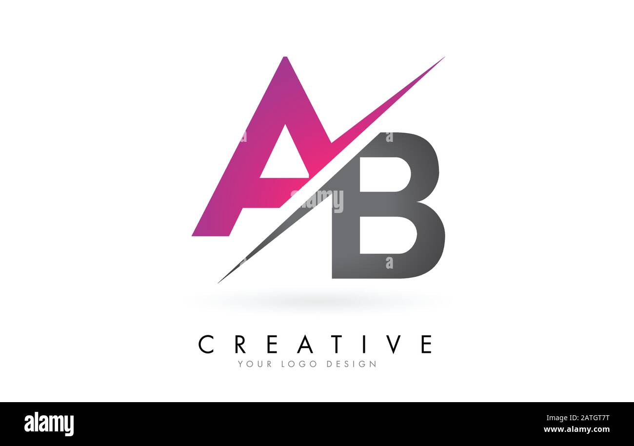 AB A B Letter Logo with Color block Design and Creative Cut. Creative logo  design Stock Vector Image & Art - Alamy