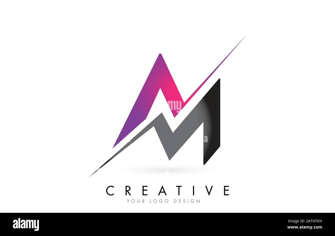 AM A M Letter Logo with Colorblock Design and Creative Cut. Creative ...