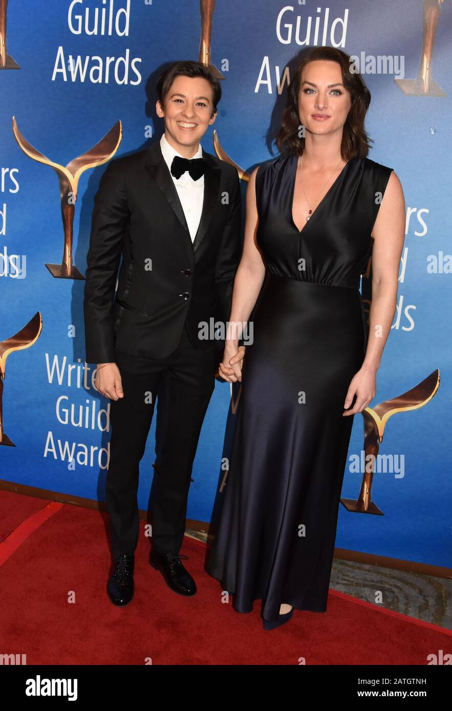 Beverly Hills, California, USA 1st February 2020 Writer Nina Fiore (L) and guest attend the 2020 Writers Guild Awards West Coast Ceremony on February 01, 2020 at The Beverly Hilton Hotel in Beverly Hills, California, USA. Photo by Barry King/Alamy Live News Stock Photo