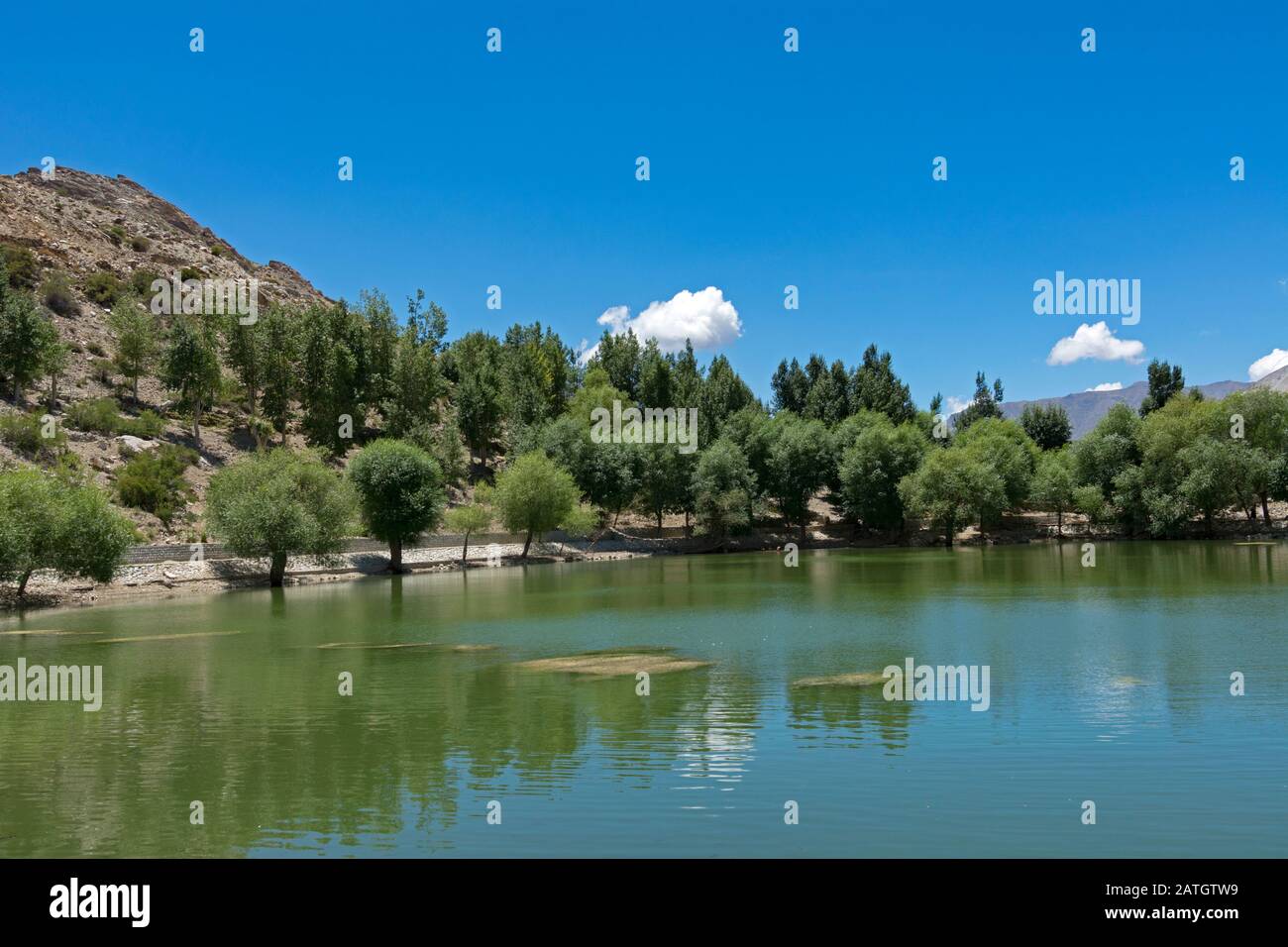 Nako Lake a high altitude lake, Kinnaur district , Himachal Pradesh, India Stock Photo