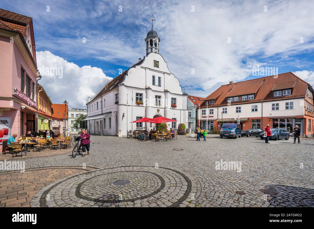Old town hall of Wolgast at Town Hall Square, Vorpommern-Greifswald, Mecklenburg-Vorpommern, Germany Stock Photo