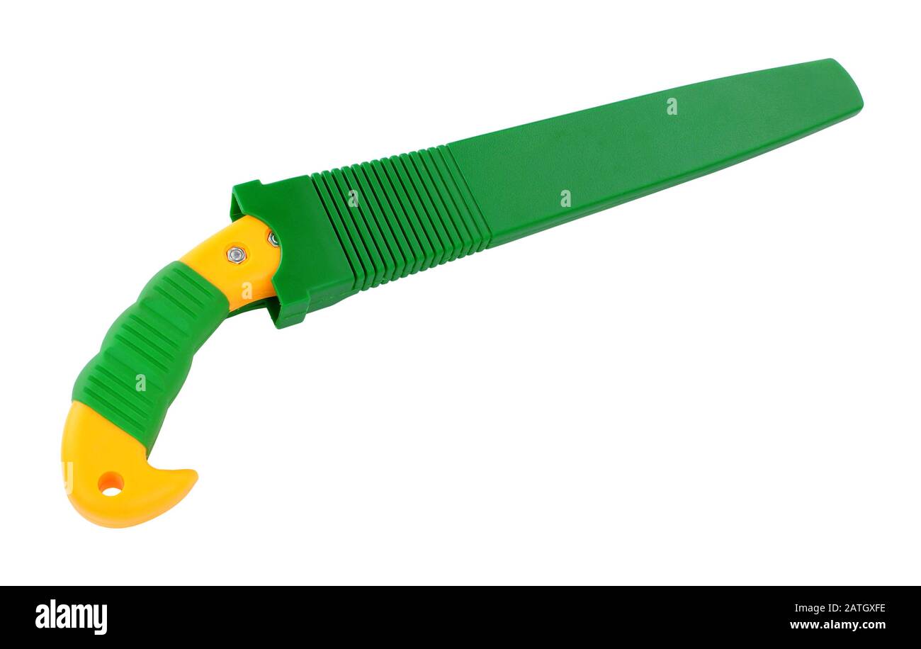 Pruning handsaw isolated on a white background Stock Photo