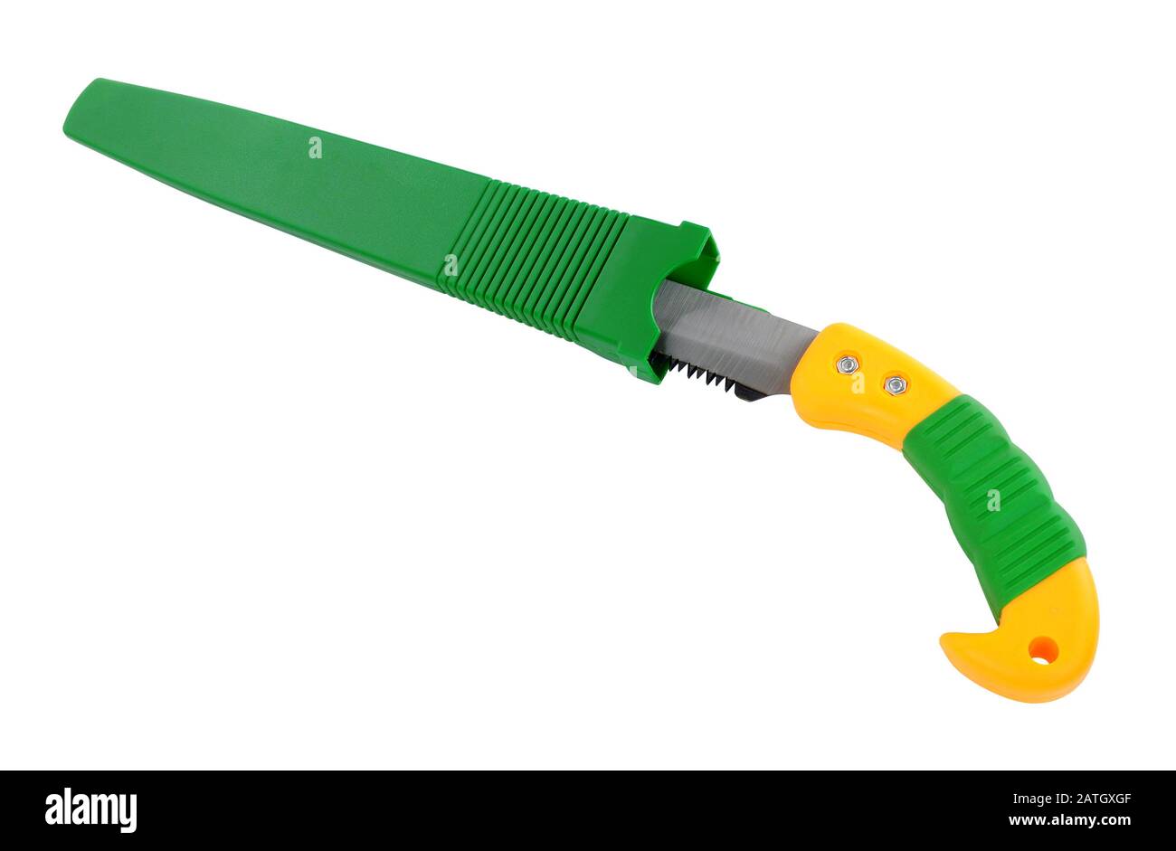 Pruning handsaw isolated on a white background Stock Photo