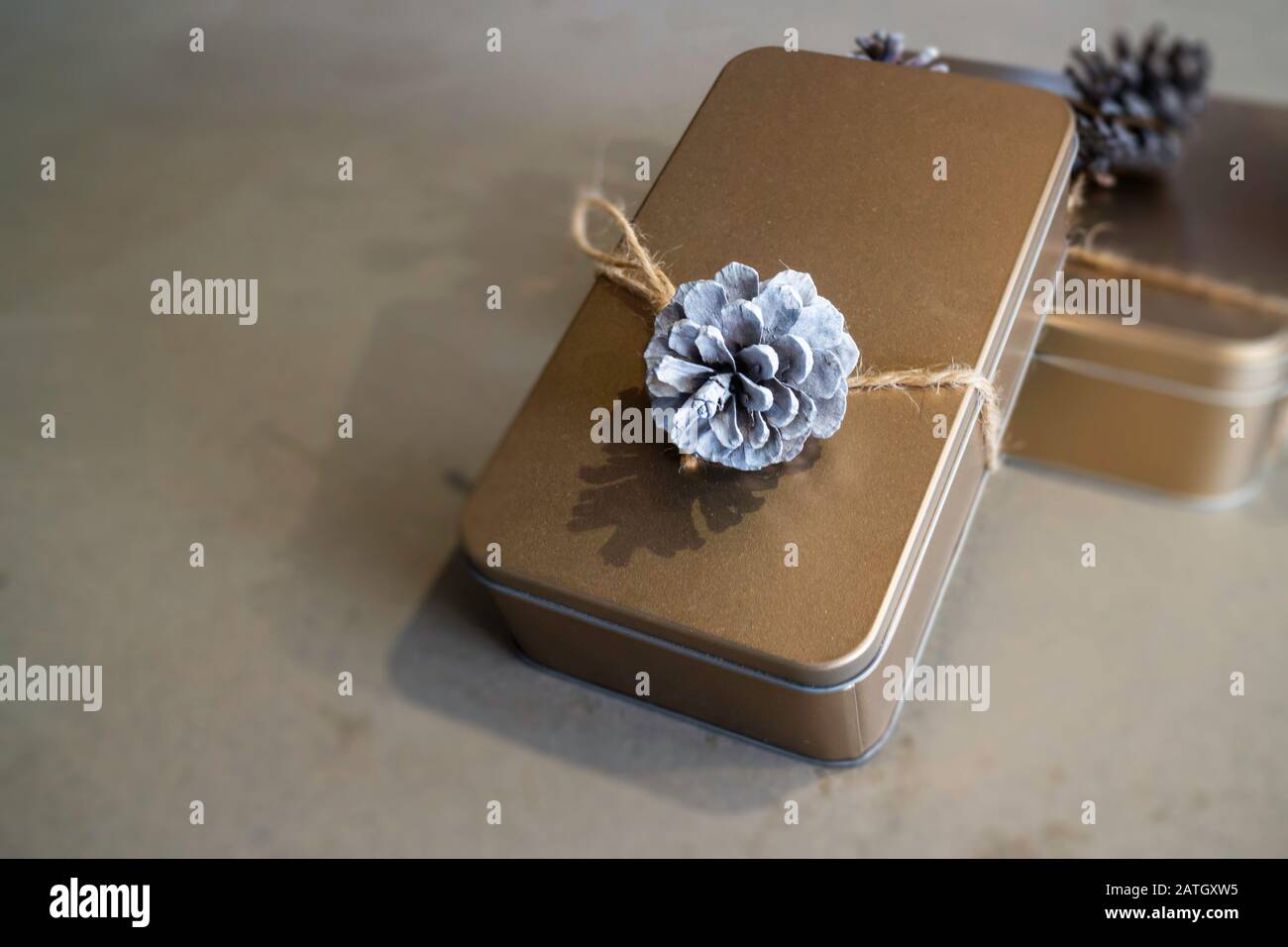 Metal surprise gift box case, stock photo Stock Photo