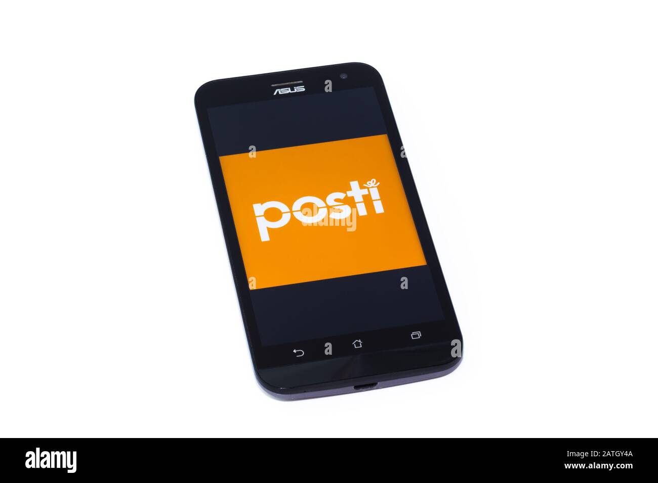 Kouvola, Finland - 23 January 2020: Posti app logo on the screen of smartphone Asus Stock Photo