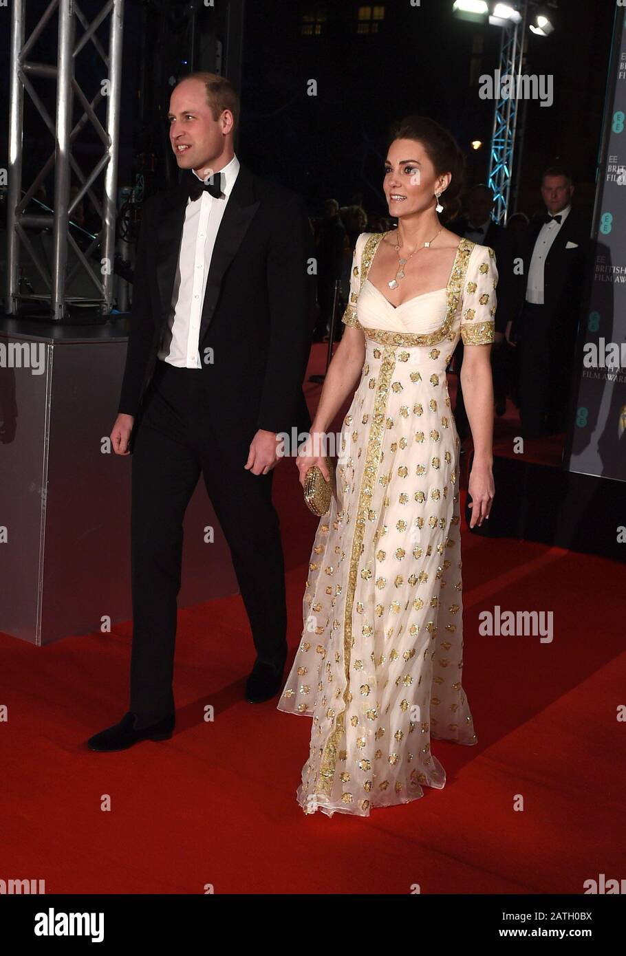 Photo Must Be Credited ©Alpha Press 079965 02/02/2020 Prince William Duke Of Cambridge and Kate Duchess of Cambridge Catherine Katherine Middleton at the EE BAFTA British Academy Film Awards 2020 At The Royal Albert Hall In London Stock Photo