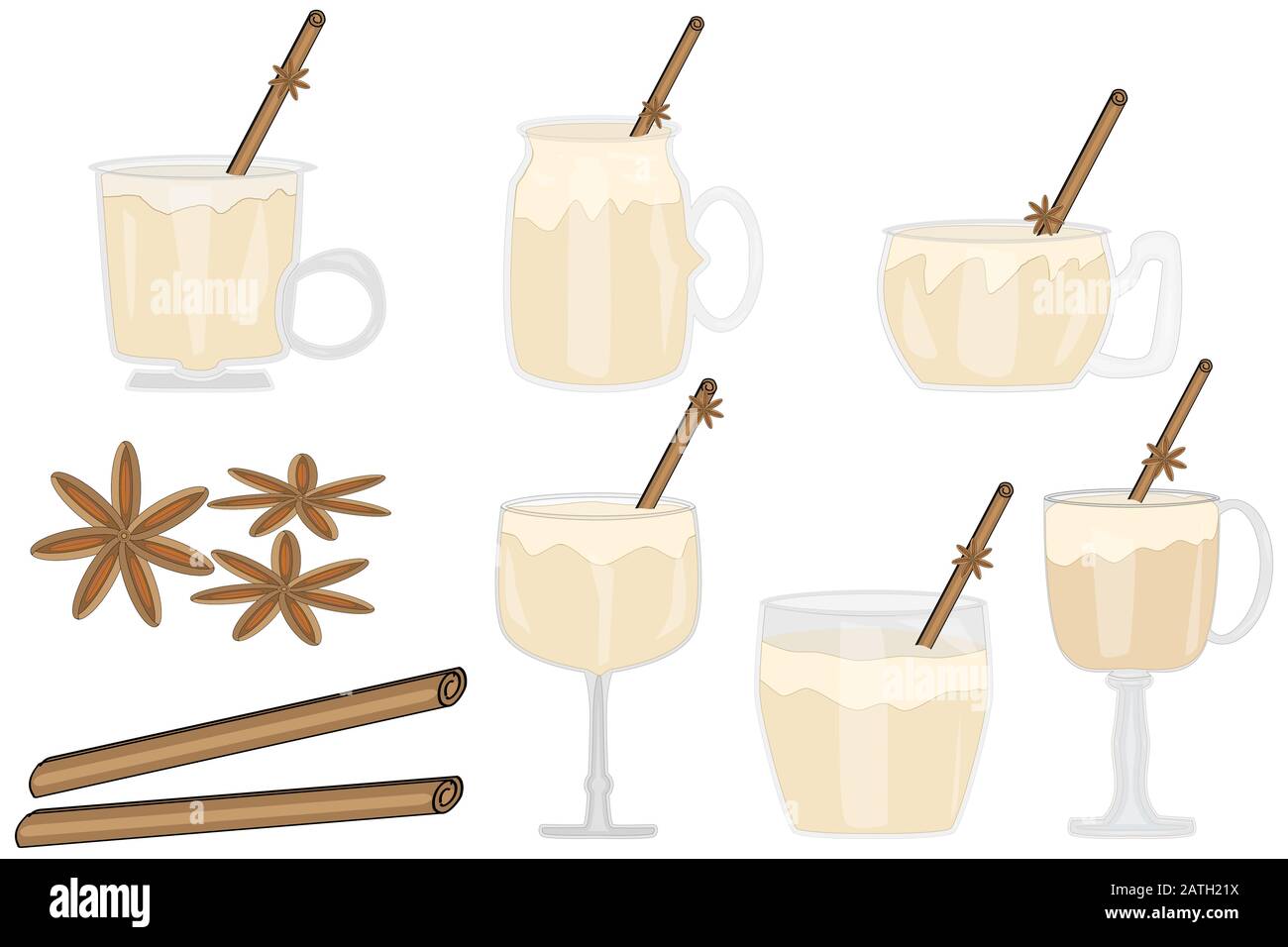 https://c8.alamy.com/comp/2ATH21X/set-of-christmas-drink-egg-nogglasses-winter-drink-of-egg-nog-with-a-cinnamon-stick-egg-nog-isolated-on-white-backgroundtasty-holiday-drinksvector-2ATH21X.jpg