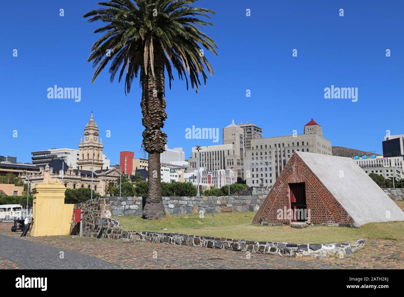 Outer Bastion and Arsenal, Castle of Good Hope, City Hall beyond, Cape Town, Table Bay, Western Cape Province, South Africa, Africa Stock Photo