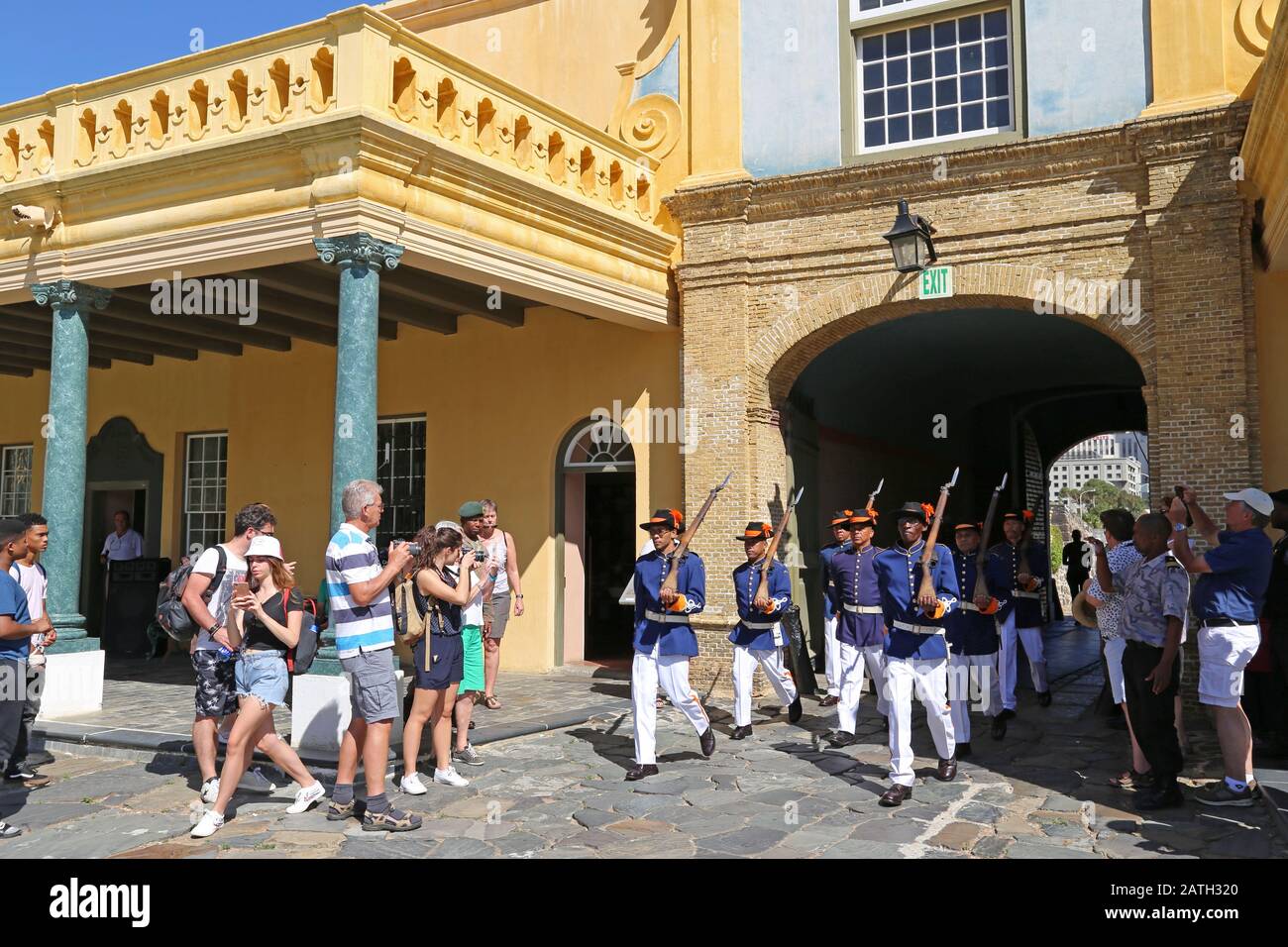 Key Ceremony, Entrance Gate, Castle of Good Hope, Cape Town, Table Bay, Western Cape Province, South Africa, Africa Stock Photo