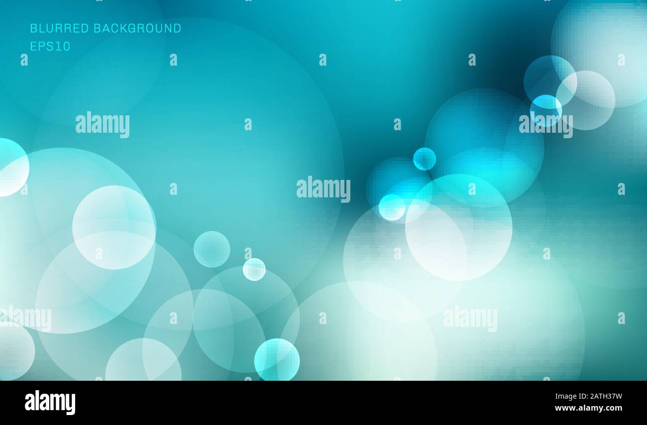 Abstract blurred blue sky background with bokeh light effect. Vector ...