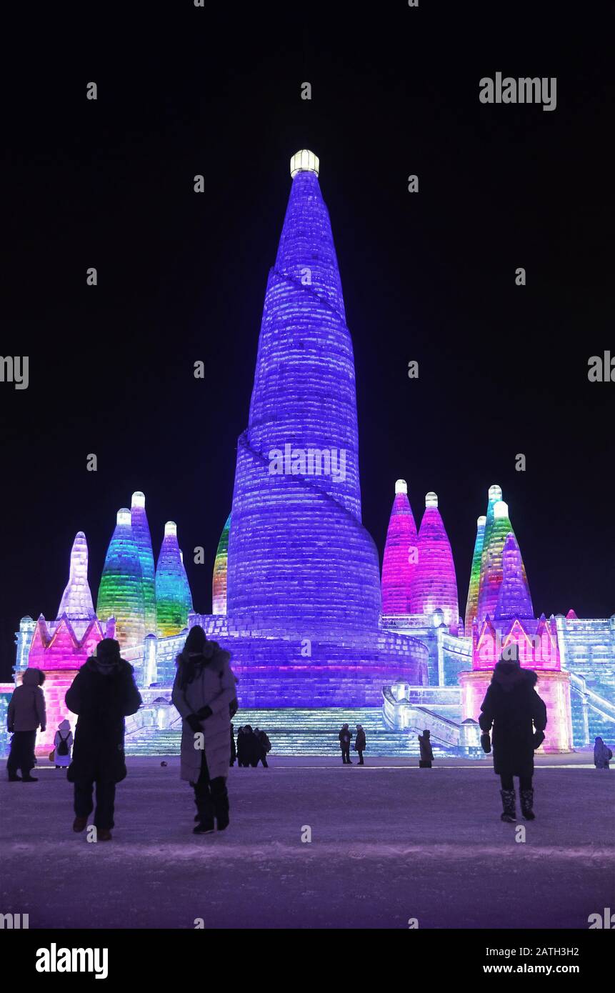 Harbin International Ice and Snow Sculpture Festival (Ice & Snow World) Stock Photo