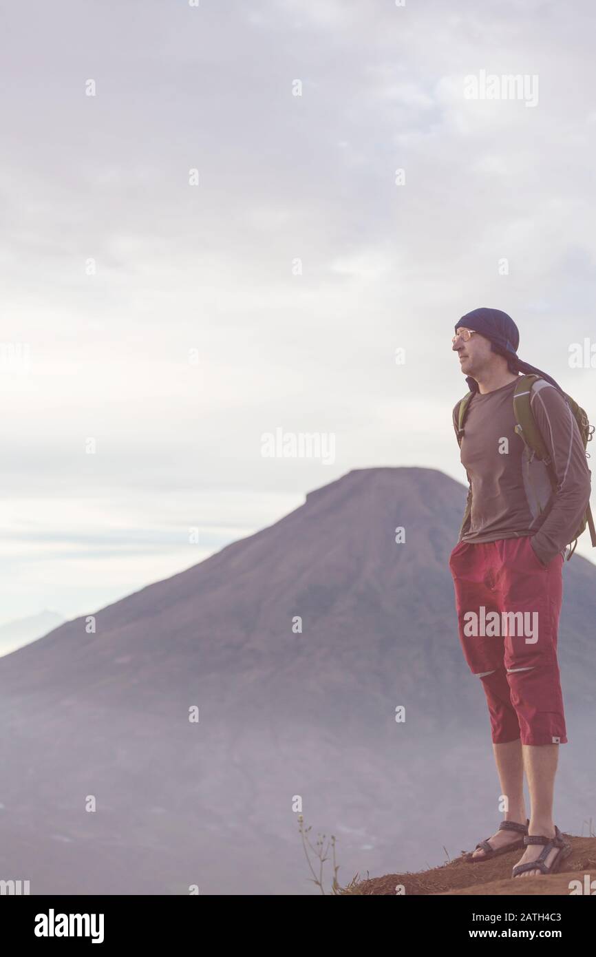 Hike in volcanic region in Java island, Indonesia Stock Photo - Alamy