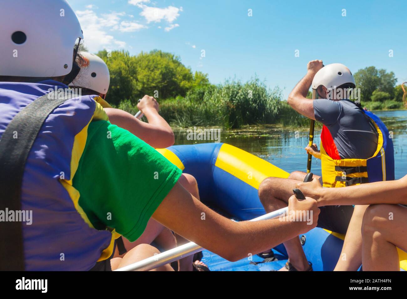 Rafting team , summer extreme water sport Stock Photo Alamy