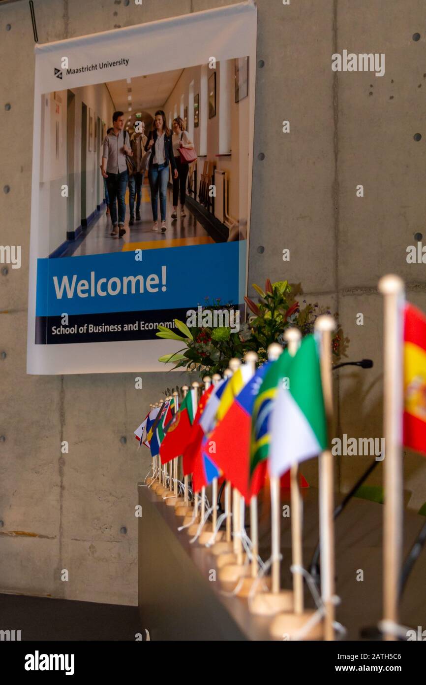 Introduction Days For Exchange Students Of Maastricht University With Country Flags As International Decoration Stock Photo Alamy