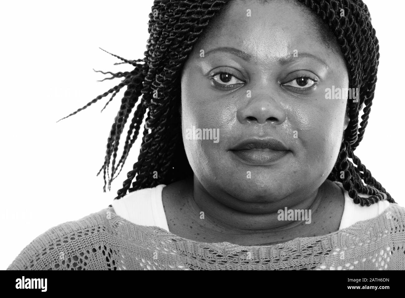 Close up of fat black African woman Stock Photo