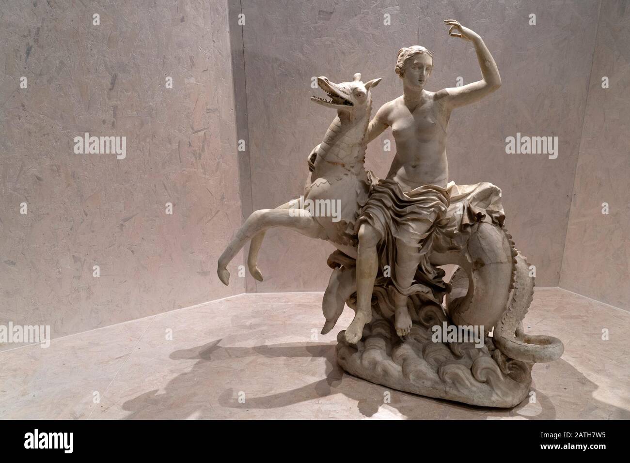 sea horse old roman marble statue detail Stock Photo - Alamy