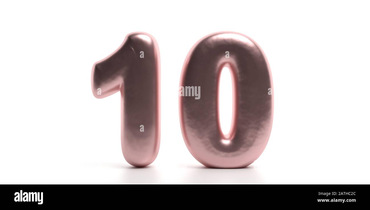 10 ten number glossy sparkling pink purple color balloon of digit10