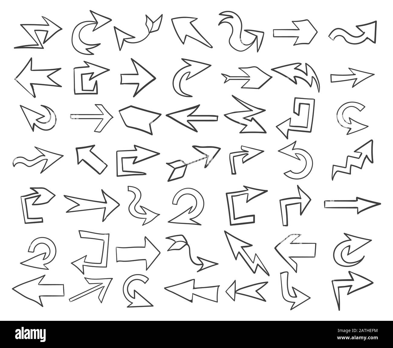 Hand drawn direction arrows Stock Vector