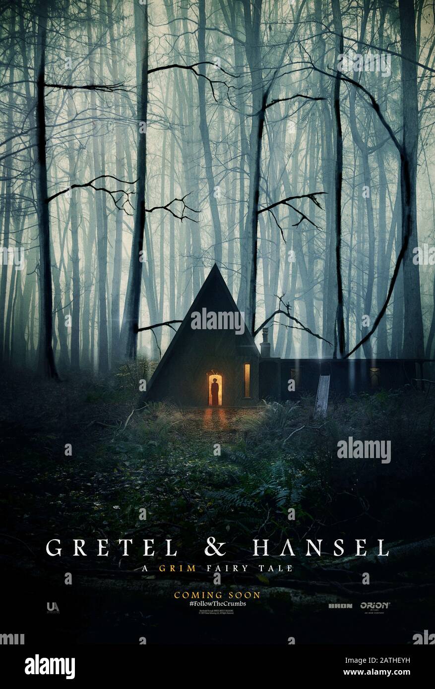 Gretel & Hansel (2020) directed by Oz Perkins and starring Sophia Lillis, Alice Krige, Jessica De Gouw and Samuel Leakey. A reimagining of the classic Brothers Grimm fairy tale about a brother and sister who get lost in the woods. Stock Photo