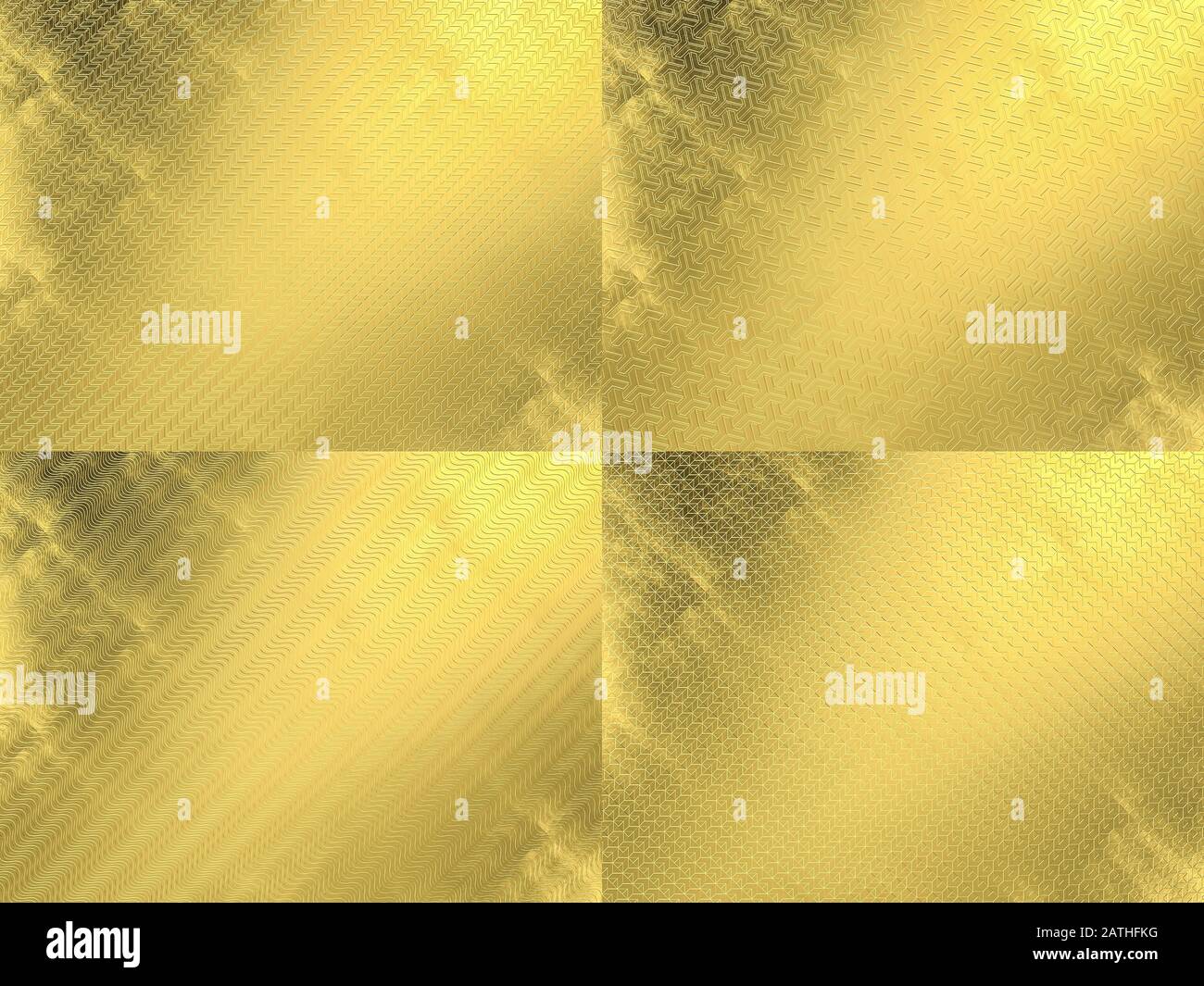 variety of gold textures with repetitive geometric shapes in relief ...