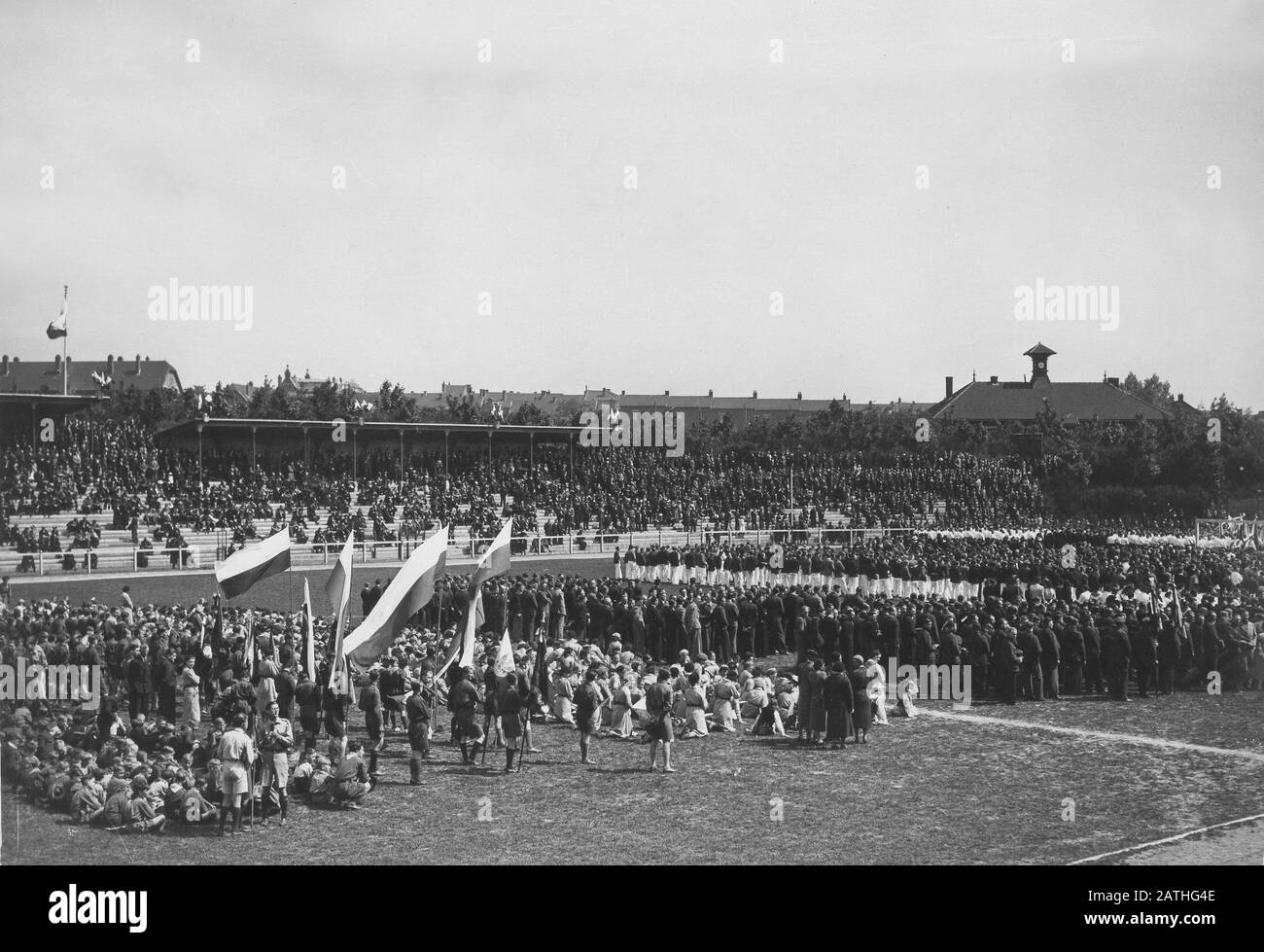 Parade of Polish youth trainings in Lens (North of France) for the visit of ambassador M.Lukasiewicz in Paris 29 mai 1939 Stock Photo