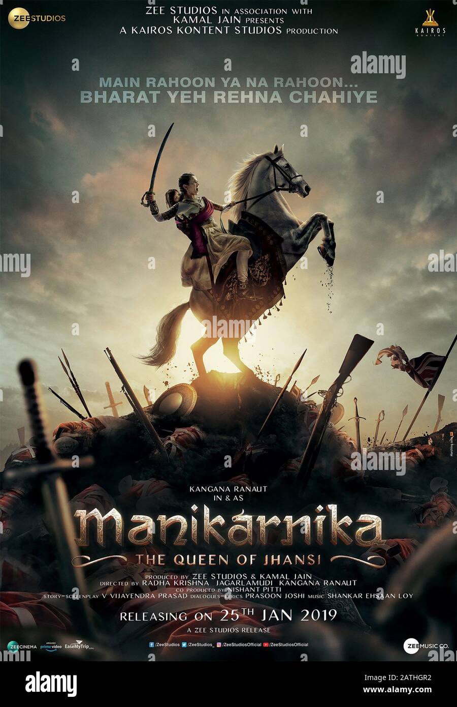 Manikarnika: The Queen of Jhansi Year : 2019 Inde Director : Radha Krishna Jagarlamudi, Kangana Ranaut Poster (India) Stock Photo