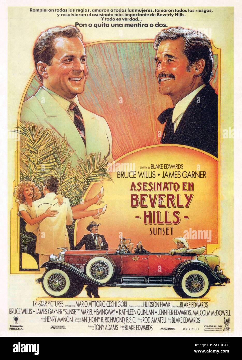 Sunset Year 1988 USA Director Blake Edwards Bruce Willis, James