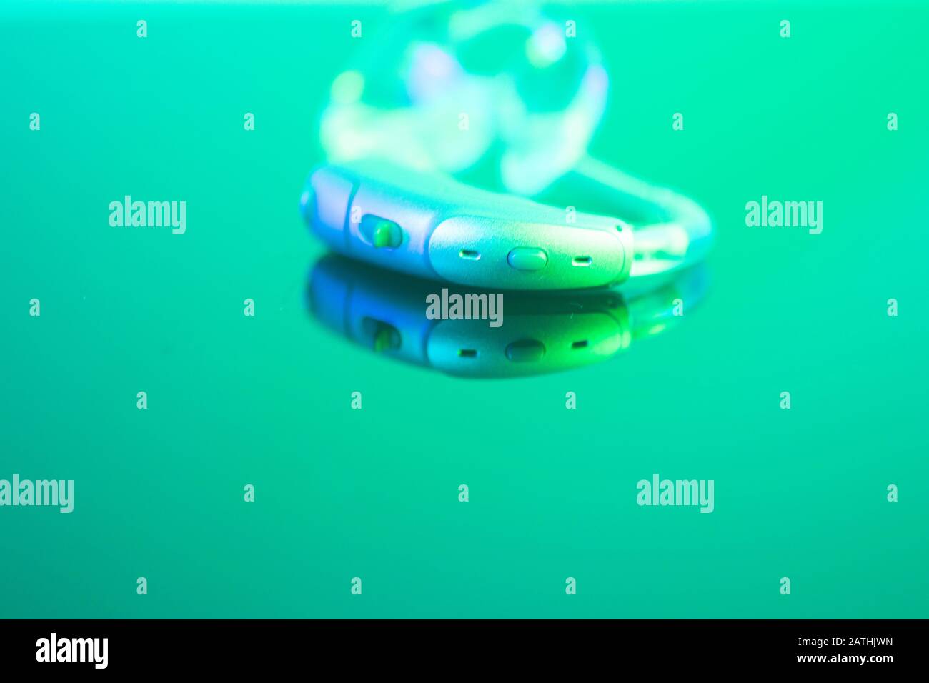 Modern digital hearing aid for deafness and deaf people Stock Photo Alamy